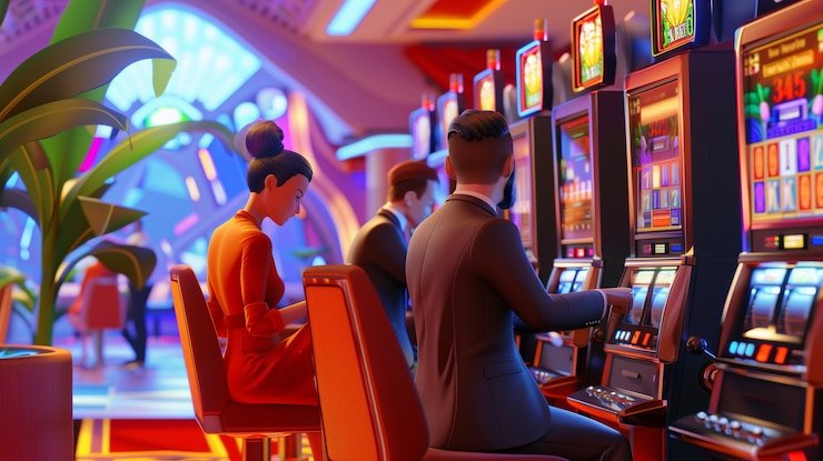 Tampilan permainan dealer langsung dengan meja roulette dan chips